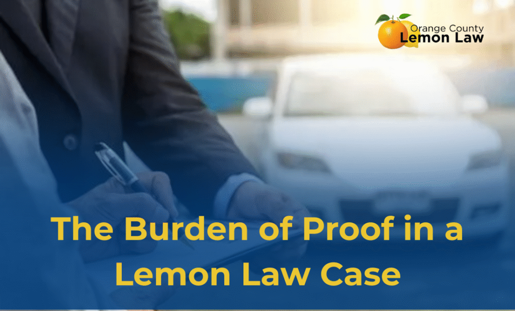 the burden of proof in lemon law case