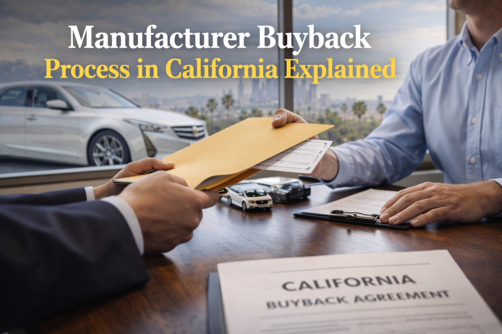Lemon law buyback California process between vehicle owner and manufacturer